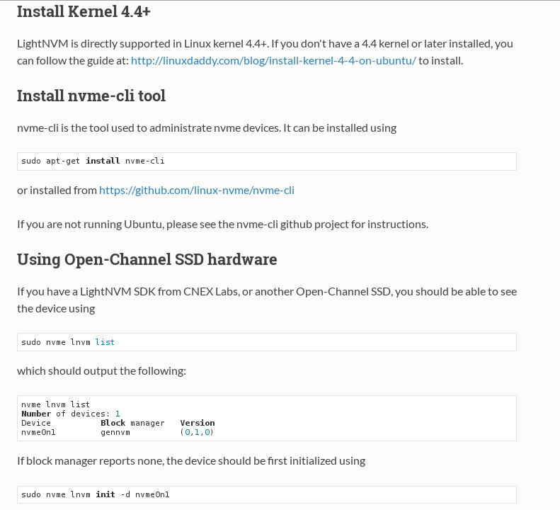 LightNVM with OpenchannelSSD on QEMU-NVMe